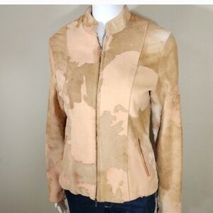 Stylish Tan and Brown Women's Leather Jacket